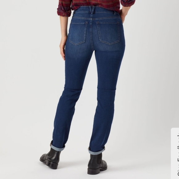 Duluth Trading Women's Jean-Netics High Rise Slim Leg Jeans Sz 16 - Picture 12 of 13